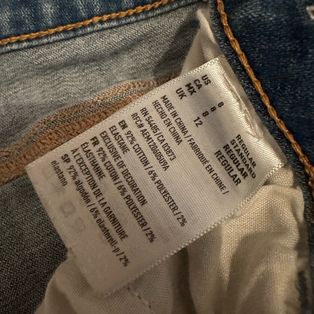Women American eagle high rise jegging sz 8 w rips blue - Picture 8 of 8